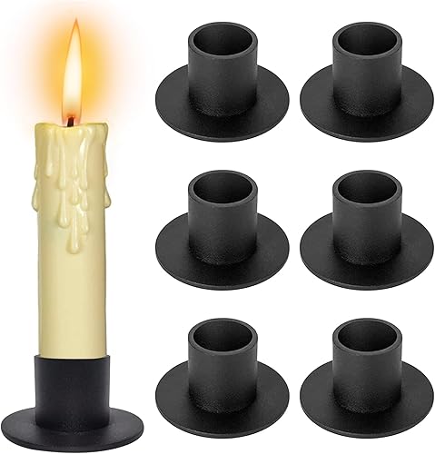 Lot de 6 bougeoir,Bougeoir Décoratif,bougeoirs Noirs en métal rétro pour Salon, à Manger et Chambre à Coucher - Nail Gallerys