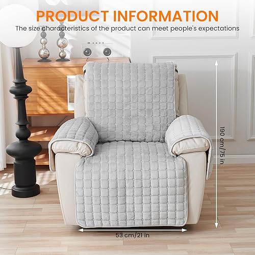 BORDEAG Housses De Fauteuil Inclinable,53 * 190 CM Housse Fauteuil Electrique avec Poches Latérales,Antidérapant Housse Fauteuil,Lavable Housse De Fauteuil Inclinable pour Salon - Nail Gallerys
