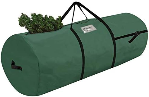 Sac de Rangement pour Sapin de Noël Contenir 80-120 cm Taille Variable Résistant à la Déchirure avec Poignée, Double Fermeture à Glissière -Rond Vert [125] - Nail Gallerys
