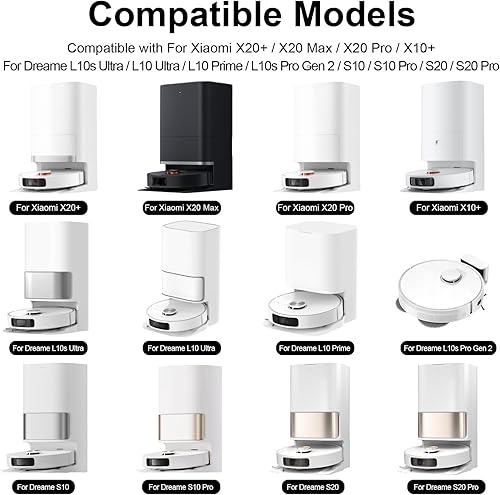 Fixbetter Lot de 6 brosses latérales de rechange pour Xiaomi X20+, X20 Max, X20 Pro, X10+, für Dreame L10s Ultra, L10 Ultra, L10 Prime, L10s Pro Gen 2, S10, S10 Pro, S20, S20 Pro aspirateur - Nail Gallerys