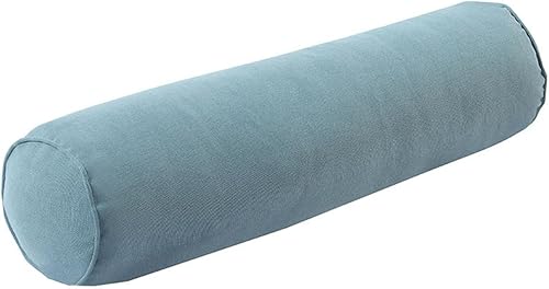 Colcolo Oreiller de traversin de cou rouleau doux creux coton confortable oreillers cylindriques confort oreiller de cou rond pour chaise lit colonne, Bleu - Nail Gallerys