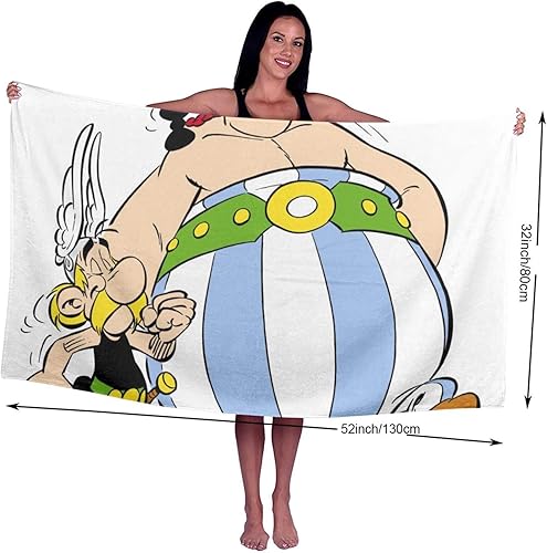 Serviette de Bain Douce et Moelleuse, Asterix et Obelix La Serviette de Bain Doux, Moelleux et très Absorbant (1 Serviette de Bain 31x59 Pouces) - Nail Gallerys