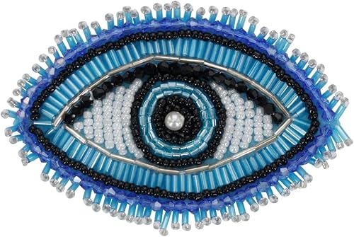 Lot de 2 écussons en forme de mauvais œil avec perles et cristaux - À coudre ou à faire à la main - Nail Gallerys