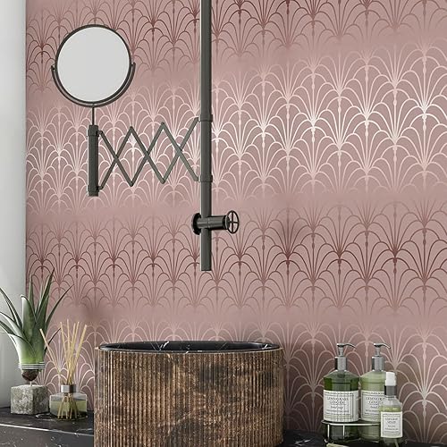 Lumalea Crédence adhésive Sticker pour Salle de Bain - Motif élégant 3617689810973 - Adhésif + Protection Mate - 65x65 cm - Nail Gallerys