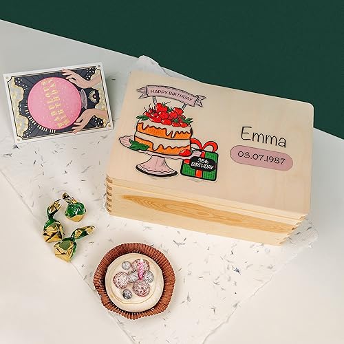 Creative Deco Personnalisé Cadeau Anniversaire pour Homme et Femme - Texte Désiré - Boîte en Bois | Votre Cadeaux Idee Personnalisé individuel | Personnalisable Decoration | Basique - Nail Gallerys