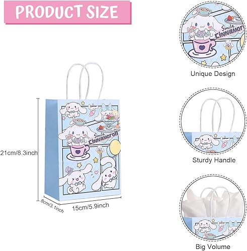 HOOKTA Kitty Melody Kraft Party Lot de 12 boîtes cadeaux Treat Favor Cake Box 16 x 9,5 x 8,5 cm Sacs à bonbons Kuromi Cinnamoroll Cupcake Récipient pour anniversaire d'enfant Halloween Bonbons - Nail Gallerys
