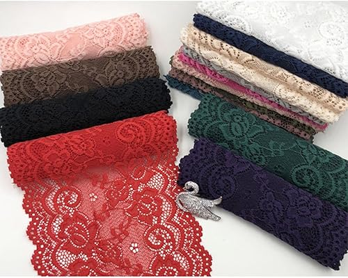 Pmnzdy 5 Yards Ruban de Dentelle Élasticité Bordure de Dentelle Ruban décoratif de Dentelle Ruban Fleurs pour la Couture DIY Artisanat Vêtements Lingerie Robe de mariée 15cm Bleu Marine - Nail Gallerys