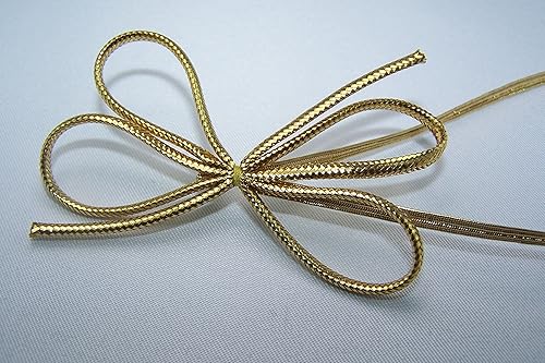 Lot de 4 nœuds à cadeaux pratiques dans les couleurs argentées et dorées avec un élastique pour un emballage rapide avec un joli nœud - Nail Gallerys