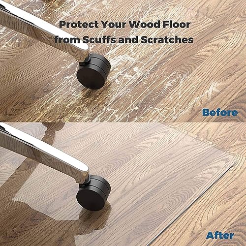 XCKJYDCDB Tapis de Protection de Sol pour Chaise de Bureau, Transparent 1,5 mm, sous-Couche de Sol en PVC stratifié, parquet, carrelage, antidérapant, Transparent (90x130cm(35.43x51.18in)) - Nail Gallerys