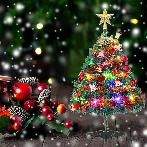 Dream Loom Sapins de Noël 60 cm, Mini Sapin et Ornements Sapin Artificiel pour Table Bureau Accueil Décoration (Arbre de Noël) - Nail Gallerys