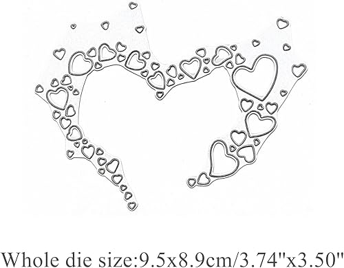 Matrices de découpe en métal en forme de cœur creux pour mariage, loisirs créatifs, gaufrage, fabrication de cartes, photos, décoration, scrapbooking - Nail Gallerys