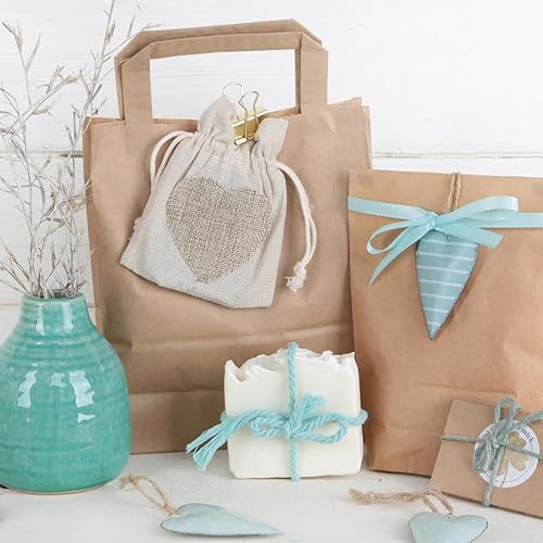 Logbuch-Verlag 50 sac en papier petit sachets en kraft 14 x 22 x 5,6 cm emballage cadeau bio avec fond marron artisanat - Nail Gallerys