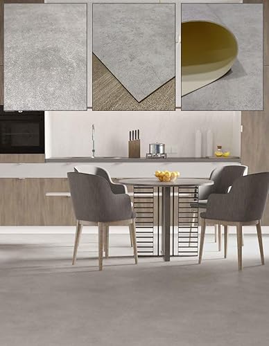Tadi & Imperio1979 Tapis en Vinyle Gris - Effet Ciment - Lisse - pour Cuisine - pour Couloir / 50 x 180 cm/Gris - Nail Gallerys