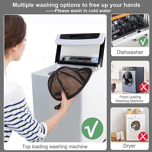 JGGDDU Cap Washer à laver Forme pour casquettes de baseball, Rondelle de Casquette Pliable, Lave-casquettes de Baseball pour Machine à Laver, Prévenir la Déformation du Chapeau, 2Pcs Noir - Nail Gallerys