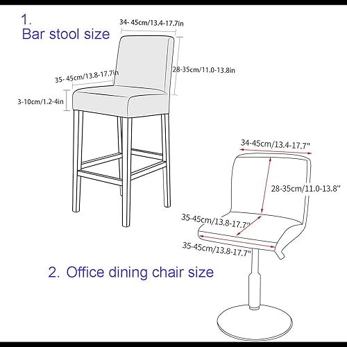 ZZDZW Housse Tabouret de Bar Lot de 2/4/6 Impermeable Scandinave Housse Tabouret de Bar Carre Marron Pivotant avec Dossier Housse Tabouret Bar Industriel Couverture Courte Universelle Extensible - Nail Gallerys