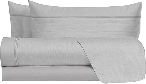 hermet Parure de lit Double 100% Coton, 2 Places Motif Effet Toile, Drap Housse + Drap Housse + 2 taies d'oreiller - Nail Gallerys