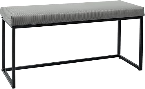 HOME DECO FACTORY Banc Giulia Gris Velours Cotele - Nail Gallerys