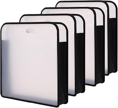 DEARBORN Lot de 4 organiseurs de rangement transparents pour papier scrapbooking 30,5 x 30,5 cm - Noir - Nail Gallerys