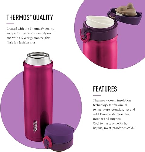 Thermos Leak Proof Stainless Steel Travel Beaker, 500 ml, charbon - Nail Gallerys