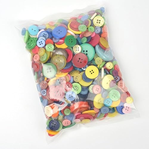ThaiRoot Lot de 400 boutons colorés ronds en résine mélangée - Tailles et couleurs mélangées - Boutons pour enfants - Rétro - En résine - Pour couture, bricolage, artisanat, peinture - Rose - Nail Gallerys