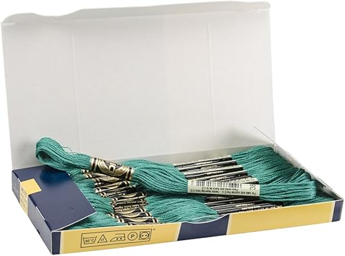 DMC Fil de coton à broder 6 brins, vert foncé vif - Nail Gallerys