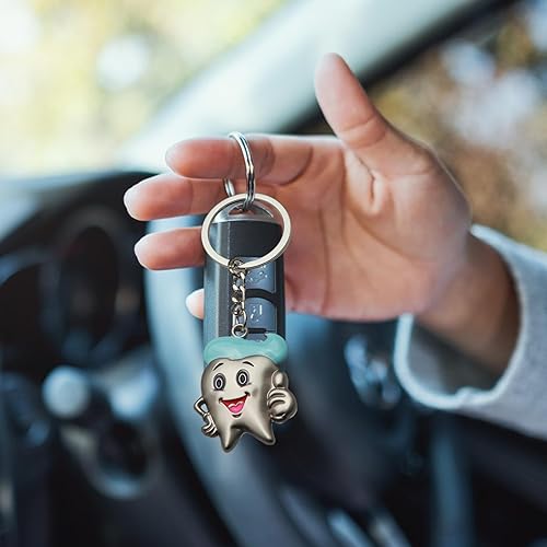 Teksome Porte-clés Dent,Porte-clés Dentiste | Porte-clés dentaire - Porte-clés de dent en alliage, porte-clés de dents, porte-clés pour cadeau de dentiste, pendentif de sac à main - Nail Gallerys