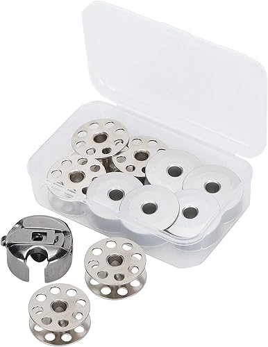 10 Pièces Canette + Boîtier de Canette Bobine en Métal Pied de Marche Accessoires de Machine à Coudre Industrielle Trou de Positionnement, Conception Légère, Boîte de Rangement - Nail Gallerys