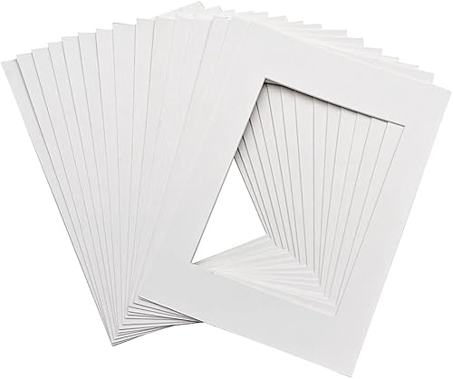 GOIYZTTR 12 Pièce Passe-Partout DIN A4 pour Maison, Studio, École, Cadre Photo Carton pour Affiches, Peintures, Photographie Travaux, Incision Interne Biseau à 45°, Blanc - Nail Gallerys