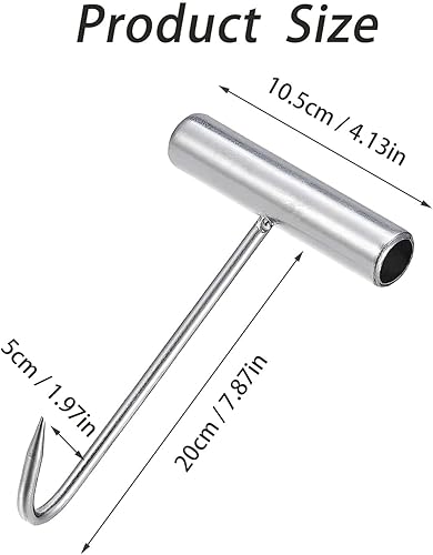 Lansls 3 Pièces Crochet de Boucher, Crochets en T Poignée, Crochets à Viande pour Boucherie, Crochets à Viande, Crochets en Forme de T, Crochets en T en Acier Inoxydable, pour Boucherie, Restaurant - Nail Gallerys