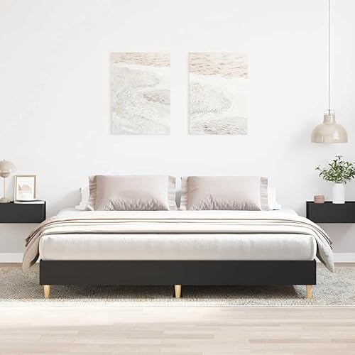 vidaXL Cadre de lit sans Matelas Blanc 140x190 cm Bois d'ingénierie - Nail Gallerys