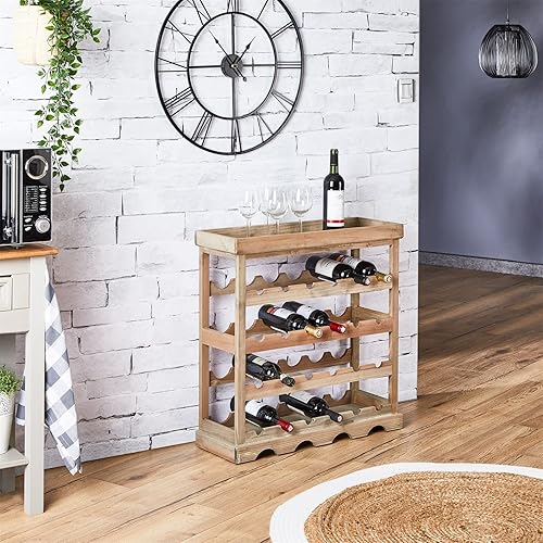 IDIMEX Etagère Porte-Bouteilles Vino casier à vin en Bois pour 24 Bouteilles avec Tablette supérieure, en Sapin à la Finition Naturelle - Nail Gallerys