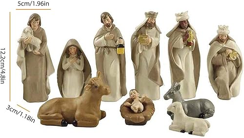 Dequate Christmas Crèche De Noël Set, 10 Pièces Santons Noel Figurines Statue Jésus, Ornement Naissance du Christ Nativité Figurines, Ornements Cadeaux Catholiques Multicolore - Nail Gallerys