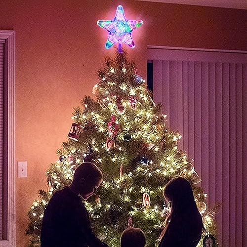 Étoile Sapin de Noel, Étoile Sapin Noel Lumineuse avec 30 LEDs, Étoile pour Sapin de Noël avec 2 Modes, Décoration d'arbre de Noël 9 x 1.57 in, Fonctionne sur Batterie - Nail Gallerys