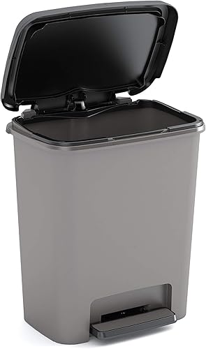 Kis Poubelle compacte avec pinces de porte Gris 38 x 28 x 43 cm 25 l - Nail Gallerys