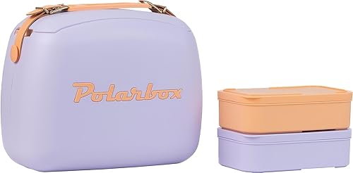 Glacière Lunchbox 6L Mauve Pop détails oranges POLARBOX - Nail Gallerys
