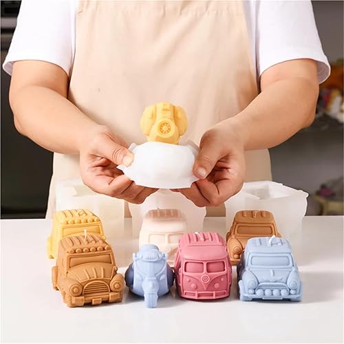 Moule Pour Bougies Mini bougie de voiture rétro Vintage, 2 pièces, moule en Silicone, bricolage fait à la main, décoration de maison, aromathérapie, cire de soja, fabrication de bougies, fournitures d - Nail Gallerys