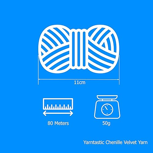 Yarntastic Pelote de fil à tricoter ou à crochet en velours chenille - 50 g/80 m - Poids aran (8 pelotes par pouce) - 24 couleurs et multicolores disponibles (4, vert citron #42) - Nail Gallerys