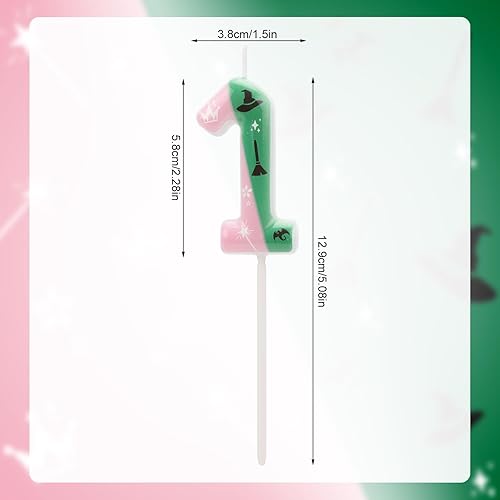Bougie Numérotée Sorcière, Bougies d'Anniversaire Roses et Vertes Décoration Gâteau Numérotée Décorations Gâteaux Parfaites pour Anniversaires Halloween et Fêtes Sur Thème Sorcières(6) - Nail Gallerys