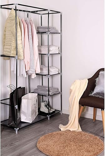 dibea Armoire de Rangement penderie Armoire Pliable en Tissu, 175x110x45 cm Gris - Nail Gallerys