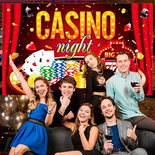 Decoration de Fête Las Vegas,110 x 180cm Toile de Fond pour Las Vegas Toile de Fond pour Casino pour Décoration Murale Thème Casino Las Vegas - Nail Gallerys
