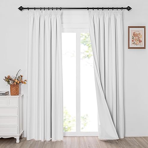 MYSKY HOME Rideaux Thermiques Rideau Occultant Salon Décoration Phonique Anti Bruit Galon sans Percage pour Salon Chambre Fille Maison, Gris foncé, L 140 x H 245 cm, 2 Pièces - Nail Gallerys