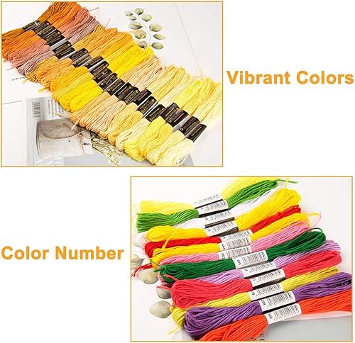 Lot de 150 écheveaux de fil à broder couleur arc-en-ciel en coton pour point de croix, bracelet, fil à broder - Nail Gallerys