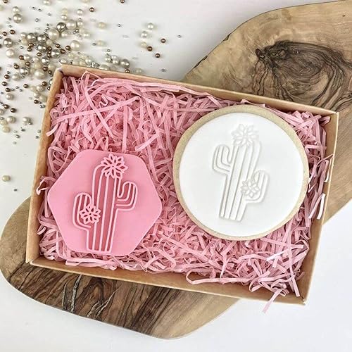 LissieLou Cactus Cookie Stamp Fiesta Fondant Gaufrage Fondant Cookie Stamp - Rose Clair - Nail Gallerys