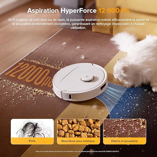 roborock Qrevo S5V Aspirateur Robot Laveur avec Station, 12000 Pa Aspiration, Serpillières FlexiArm, Double Anti-emmêlement, Séchage à l'air Chaud, Évitement d'obstacles et Navigation Intelligente - Nail Gallerys