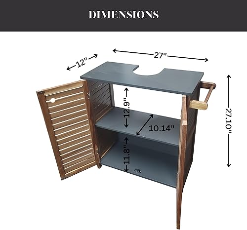 Tendance Meuble sous lavabo 2 Portes en Acacia - Nail Gallerys