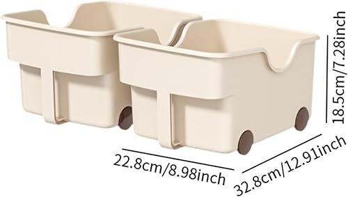 MagiDeal Lot de 2 bacs de rangement pour armoires de cuisine, boîte de rangement pour aliments, conteneur à roulettes profond pour sous-évier, comptoir de - Nail Gallerys