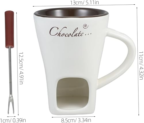 2 Ensembles Pots à Fondue Au Chocolat Tasse à Fondue Mini Caquelon à Fondue Fournitures De Fonte De Chocolat Chauffe-glace Pot Chauffe-beurre Chauffe Théière En Céramique Blanche Hoement - Nail Gallerys