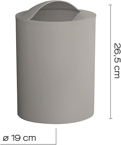 Gedy G-Eye Corbeille à papier Taupe clair Dimensions et poids Panier de salle de bain : 26,5 x 19 x 19 cm et 0,25 kg en résine thermoplastique Design R&D 100% fabriqué en Italie - Nail Gallerys