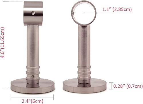 GCurtain Support de Tringle à rideau extensible Diamètre 19 & 19mm (3/4” & 3/4”) Métal ajustable et robuste avec vis de montage - Nail Gallerys
