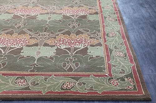Weaver Tapis touffeté, fait à la main, motif traditionnel vert cecil, parfait pour n'importe quelle pièce - Nail Gallerys
